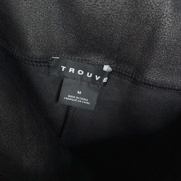 Trouve Leggings Women Medium Black Faux Leather High Rise Stretch Edgy Goth Rock - Picture 4 of 16